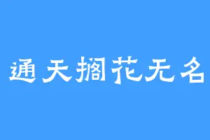 通天搁花无名