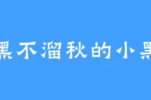 黑不溜秋的小黑