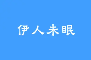 伊人未眠