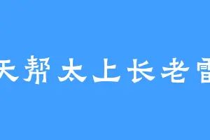 炸天帮太上长老雷帝