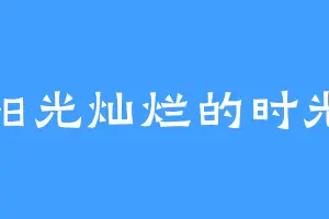 阳光灿烂的时光
