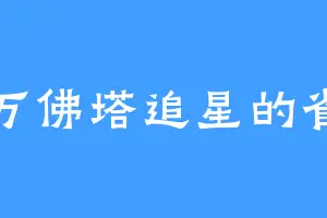 在万佛塔追星的雀鹰