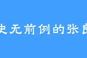 史无前例的张良