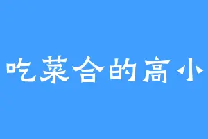 爱吃菜合的高小宝