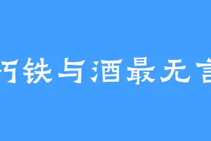 朽铁与酒最无言