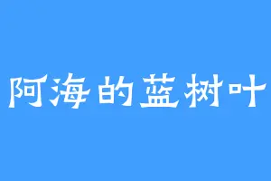 阿海的蓝树叶