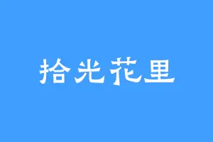 拾光花里