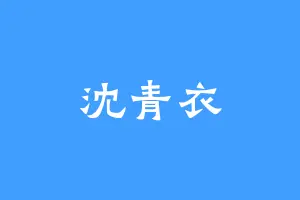 沈青衣