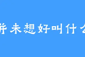 并未想好叫什么