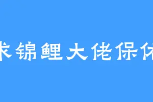 求锦鲤大佬保佑