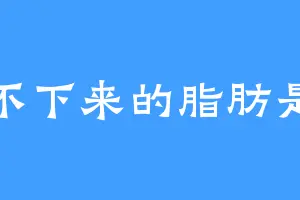 瘦不下来的脂肪是诗