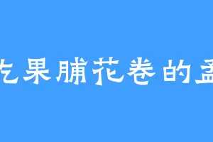 爱吃果脯花卷的孟浅